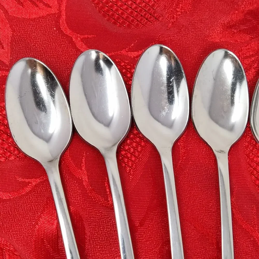 6+1X LH Tsp Friendship Oneida Wm Rogers Stainless Long Handle Tea Malt Spoons